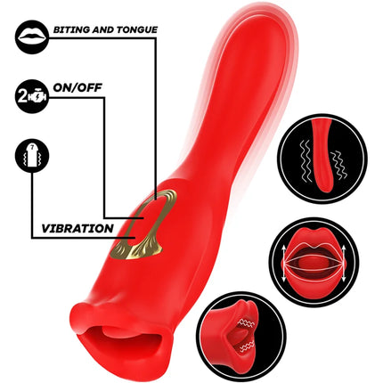 Siena Sensation: Dreifaches Vibrations- & Beißvergnügen - Zungen Vibratoren