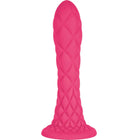 Vibrant pink silikon dildo mit diamantmuster struktur aus thermoreaktivem silikon 18,5 cm lang