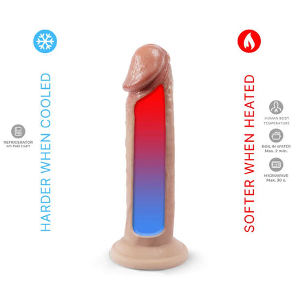 SILEXD RealFeel - Thermoaktives Dual-Density Modell - 19 cm - Dildo mit Saugnapf