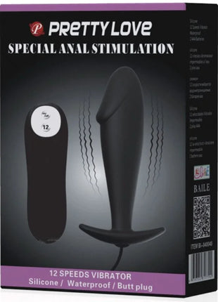 SILIKON ANAL PLUG PENIS FORM UND 12 VIBRATIONSMODI - Analplug