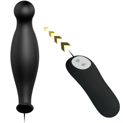 SILIKON ANALPLUG 12 VIBRATIONSMODI - SCHWARZ - Analplug