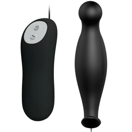 SILIKON ANALPLUG 12 VIBRATIONSMODI - SCHWARZ - Analplug