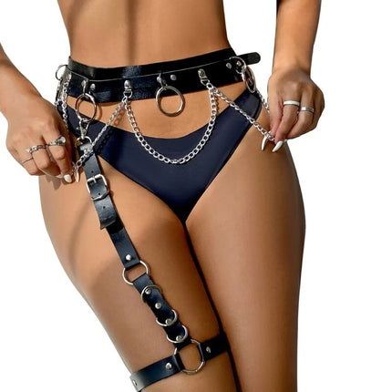 Sinnlicher Strapsgürtel mit Kette - Verführerisches Design Einheitsgröße - Gürtel-Harness