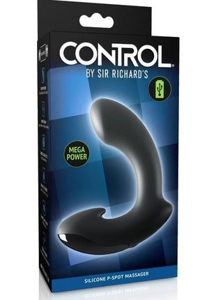 Schwarzer silikon p-punkt-prostatamassager von sir richards mit usb-ladefunktion und geschwungener form für intensive stimulation