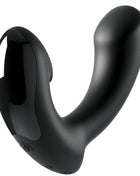 Sir richards p-punkt-prostatamassager aus schwarzem silikon mit glänzendem, ergonomischem design und glatten kurven