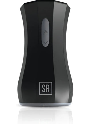 Schwarzes, schlankes und gebogenes sir richards twin turbo stroker aus silikon mit silbernen steuerknöpfen und glänzendem finish