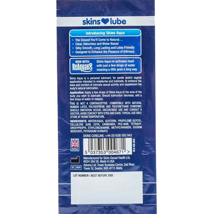 SKINS - AQUA GLEITMITTEL AUF WASSERBASIS EINZELDOSIS 5 ML