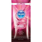 Skins excite wasserbasiertes gleitmittel mit reaquav8 technologie in pink und blau verpackung einzeldosis 5 ml