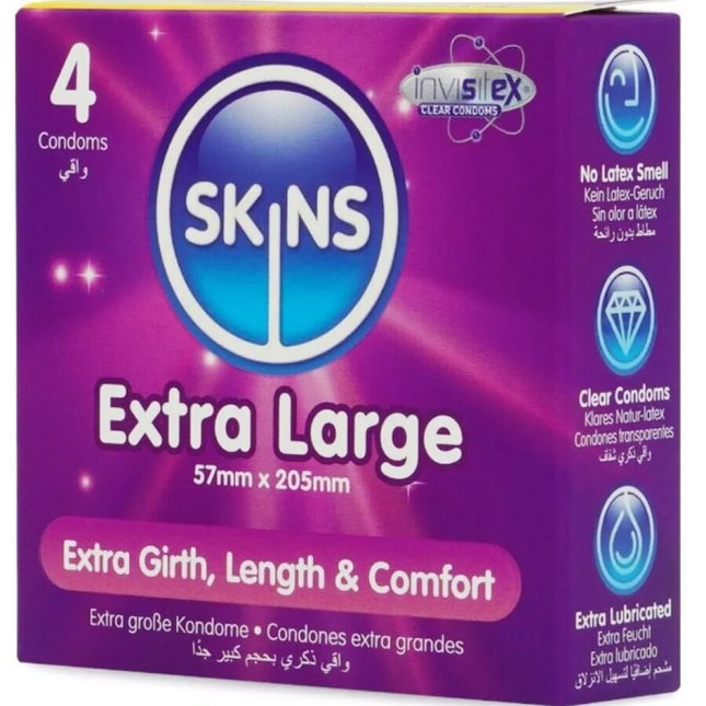SKINS - EXTRA GROSSE PREMIUM-KONDOME - 4/8/16 STÜCK - Kondome