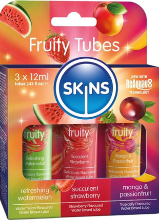 SKINS – FRUCHTIGES GLEITMITTEL-SET WASSERMELONE ERDBEERE & MANGO GLEITMITTEL 3 x 12 ML