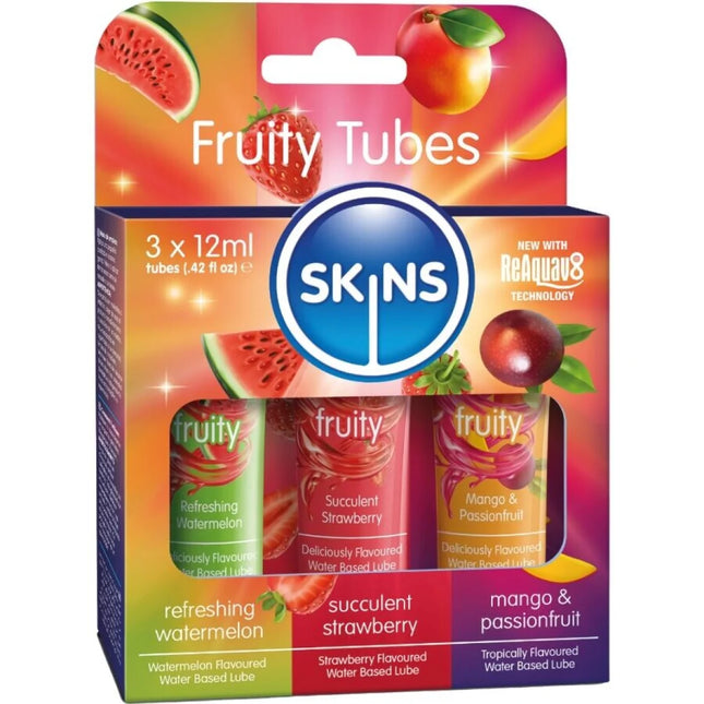 SKINS – FRUCHTIGES GLEITMITTEL-SET WASSERMELONE ERDBEERE & MANGO GLEITMITTEL 3 x 12 ML