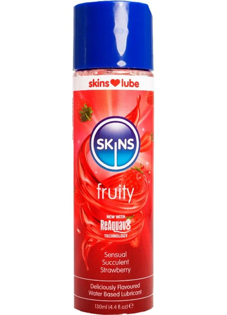 SKINS – FRUCHTIGES WASSERBASIERTES GLEITMITTEL ERDBEERE 130 ML