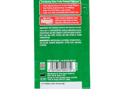 Grüne plastikverpackung für skins fruchtiges wasserbasis-glätter wassermelone einzeldosierung 5 ml rückseite