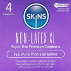Lila verpackung von skins latexfreie kondome xl superdünn aus premium material 4er-packung
