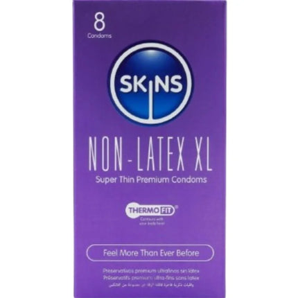 Rosa rechteckige Verpackung von skins latexfreien xl superdünnen Premiumkondomen ohne Latex 4er-Packung