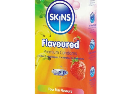 SKINS - PREMIUM-KONDOME MIT VERSCHIEDENEN GESCHMACKSRICHTUNGEN 8ER-PACK