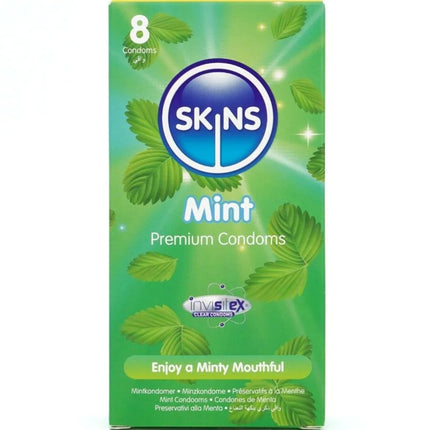 SKINS - PREMIUM KONDOME - PACKUNG 4/8 STÜCK- GESCHMACK - 8 / Minze - Kondome