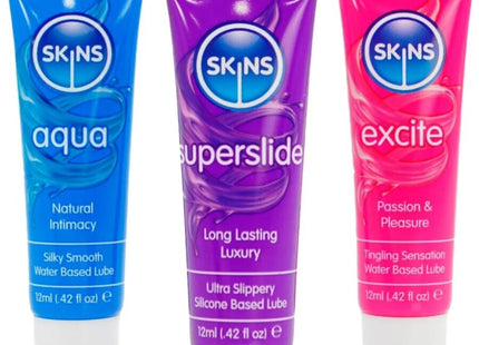 SKINS – VITAL LUBES KIT AQUA SUPERSLIDE & EXCITE GLEITMITTEL 3 x 12 ML