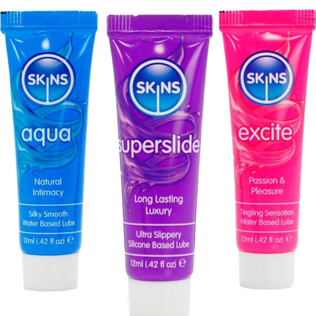 SKINS – VITAL LUBES KIT AQUA SUPERSLIDE & EXCITE GLEITMITTEL 3 x 12 ML