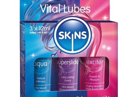 SKINS – VITAL LUBES KIT AQUA SUPERSLIDE & EXCITE GLEITMITTEL 3 x 12 ML