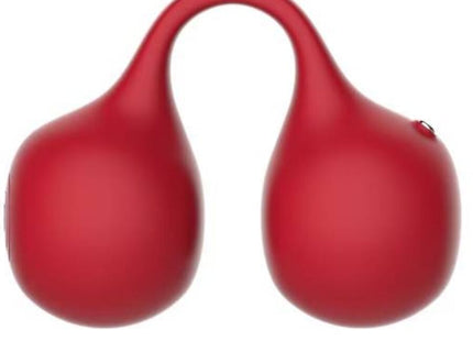 Snail vibe twinn cherry finger vibrator rotes glänzendes plastikgerät mit zwei kugeln und gebogenem griff