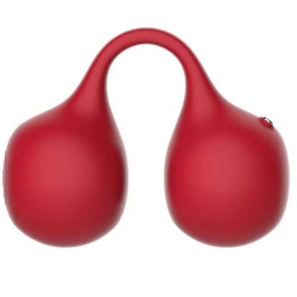 Snail vibe twinn cherry finger vibrator rotes glänzendes plastikgerät mit zwei kugeln und gebogenem griff