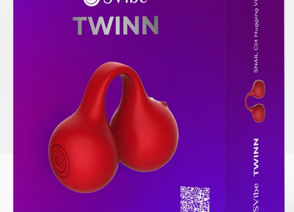 Roter snail vibe twinn cherry finger vibrator mit glatten silikonhüllen und spiraldesign auf einer seite