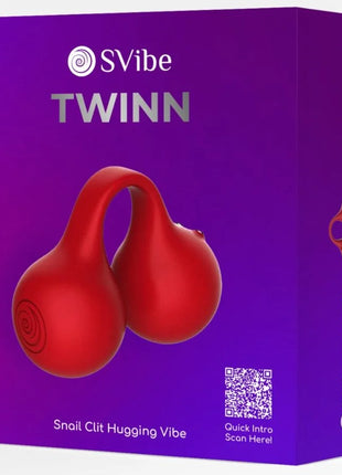 Roter snail vibe twinn cherry finger vibrator mit glatten silikonhüllen und spiraldesign auf einer seite