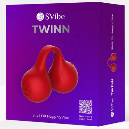 Roter snail vibe twinn cherry finger vibrator mit glatten silikonhüllen und spiraldesign auf einer seite