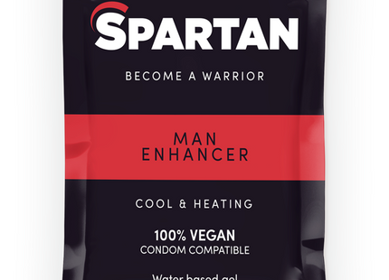 Spartans man enhancer schwarz rotes folie paket 4 ml veganes kalt-heiss gel zur erektionsverbesserung