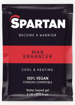Spartans man enhancer schwarz rotes folie paket 4 ml veganes kalt-heiss gel zur erektionsverbesserung