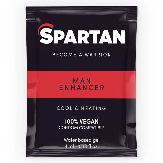 Spartans man enhancer schwarz rotes folie paket 4 ml veganes kalt-heiss gel zur erektionsverbesserung