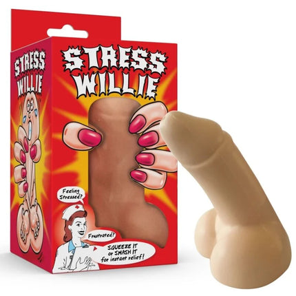 Beige silikon stress-penis von spencer und fleetwood mit realistischem design und zwei abgerundeten basisvorwölbungen