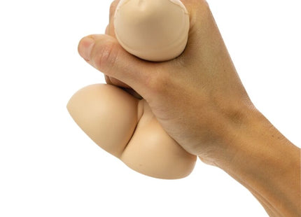 Beige silikon anti-stress-penis von spencer & fleetwood mit glatter, abgerundeter oberfläche und segmentiertem design