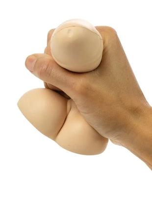 Beige silikon anti-stress-penis von spencer & fleetwood mit glatter, abgerundeter oberfläche und segmentiertem design