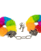 Spencer & fleetwood metal handschellen mit rainbow gefüttert und silbernen schlössern mit zwei schlüsseln