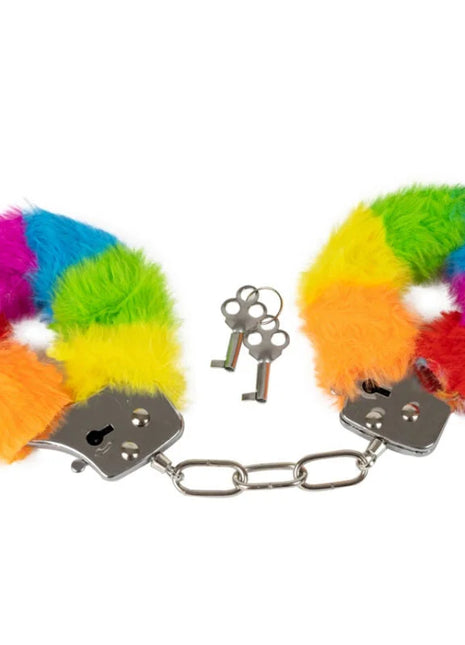 Spencer & fleetwood metal handschellen mit rainbow gefüttert und silbernen schlössern mit zwei schlüsseln