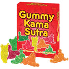 Eine lebendige rote box mit translucenten, bunten gummy kama sutra figuren von spencer & fleetwood