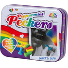 Spencer and fleetwood peckers mint rainbow candy in a purple white tin with rainbow hearts love is love logo and lips photo