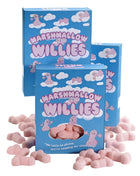 Spencer und fleetwood süße wolken pinke, penisförmige marshmallow candies in blauer box marshmallow willies