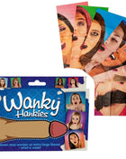 Spencer und Fleetwood wanky hankies extra große blaue und weiße papiertaschentücher mit sieben frauenporträts und cartoon phallusdesign