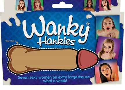 Spencer und fleetwood wanky hankies pack mit sieben frauenfotos auf extra großen braunroten damentaschentüchern