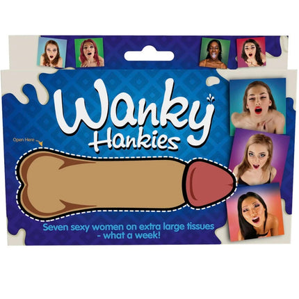 Spencer und fleetwood wanky hankies pack mit sieben frauenfotos auf extra großen braunroten damentaschentüchern