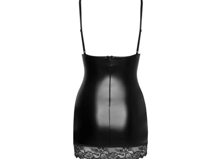 F282 Kurzes Powerwetlook Kleid - XL-1