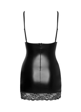 F282 Kurzes Powerwetlook Kleid - XL-1