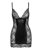 F282 Kurzes Powerwetlook Kleid - XL-0