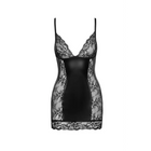 F282 Kurzes Powerwetlook Kleid - XL-0