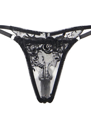 SUBBLIME: 3-teiliges Set mit schwarzer Blumenspitze - Sexy Dessous-Set