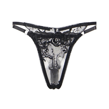 SUBBLIME: 3-teiliges Set mit schwarzer Blumenspitze - Sexy Dessous-Set