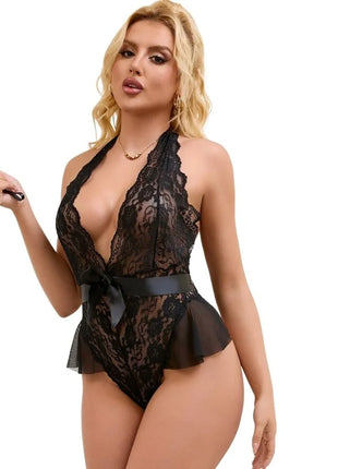 SUBBLIME - 930806 SEXY BODY MIT RÜSCHEN SCHWARZ S/M